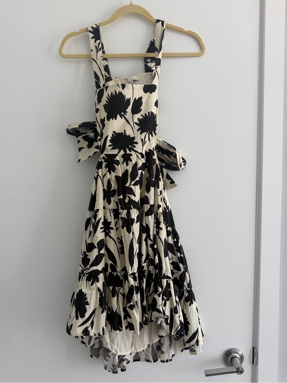 Moon River Black and Cream Floral Mini Dress